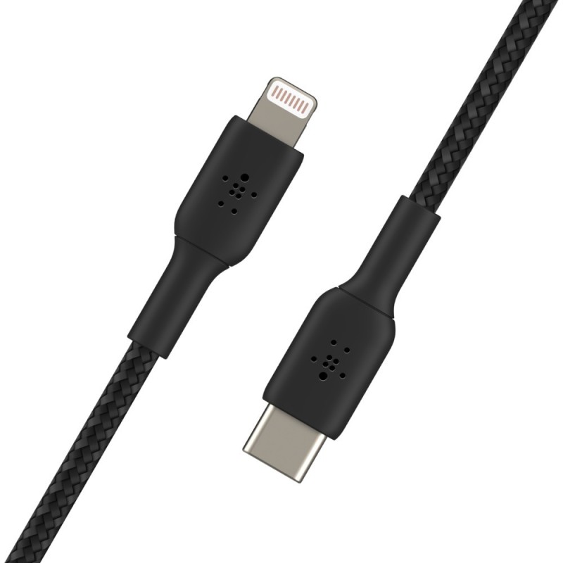 Belkin Lightning/USB-C Kabel ummantelt mfi zertifiziert 1m Schwarz